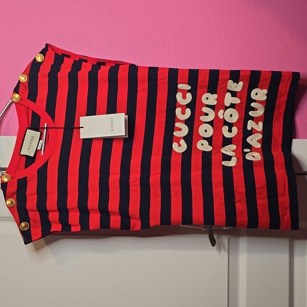 NWT GUCCI 2019 SS Striped Oversized Tunic Top!
